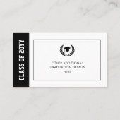 Moderne Abschluss-Ankündigung Name-Karte einfügen Telefonnummerkarte (Rückseite)