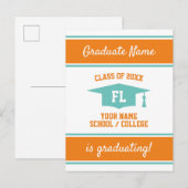 Moderne Abschluss-Ansichtskarten für Senioren Ankündigungspostkarte (Vorne/Hinten)