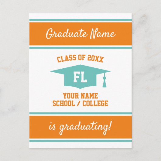 Moderne Abschluss-Ansichtskarten für Senioren Ankündigungspostkarte (Vorderseite)