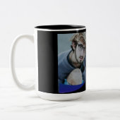 Moderne Abschluss Black Blue Wave Zweifarbige Tasse (Links)