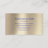 Moderne Abschluss Class Blue Gold Visitenkarte (Rückseite)