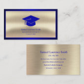 Moderne Abschluss Class Blue Gold Visitenkarte (Vorne/Hinten)