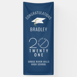 Moderne Abschluss CLASS OF 2021 Typografie Blue Banner