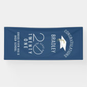 Moderne Abschluss CLASS OF 2021 Typografie Blue Banner (Horizontal)