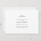 Moderne Abschluss Einladung & Ankündigung (Rückseite)