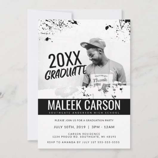 Moderne Abschluss-Einladung | Bold Grad Invite Einladung (Vorderseite)