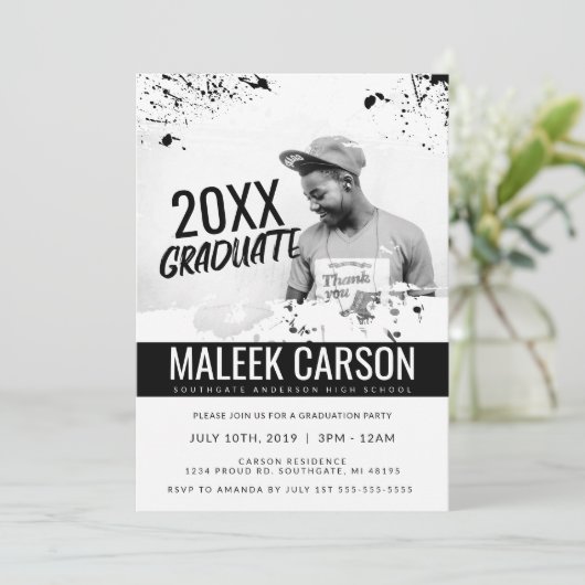 Moderne Abschluss-Einladung | Bold Grad Invite Einladung (Stehend Vorderseite)