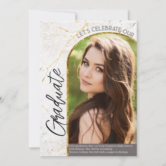 Moderne Abschluss Einladung Grad Ankündigung (Rückseite)