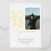 Moderne Abschluss-Foil-Karte für Skripte und Fotos Folieneinladung (Vorderseite)