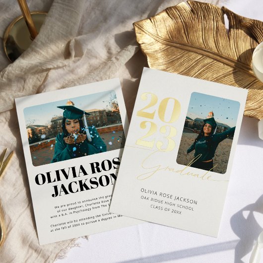 Moderne Abschluss-Foil-Karte für Skripte und Fotos Folieneinladung