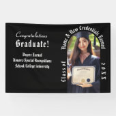 Moderne Abschluss Foto Ankündigung Schwarz & Weiß Banner (Horizontal)