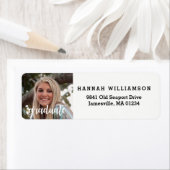 Moderne Abschluss Foto Rücksendeadressen-Aufkleber (Insitu)