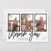 Moderne Abschluss-FotoCollage Dankeskarte (Vorderseite)