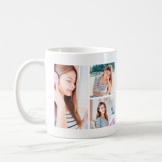 Moderne Abschluss-Fotocollage-Klasse 2023 Kaffeetasse (Links)