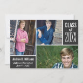 Moderne Abschluss-Fotoklasse 20XX Einladung (Vorderseite)