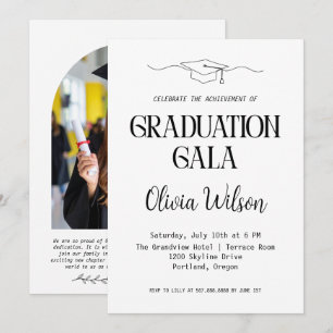 Moderne Abschluss-Gala-Foto-Einladung Einladung