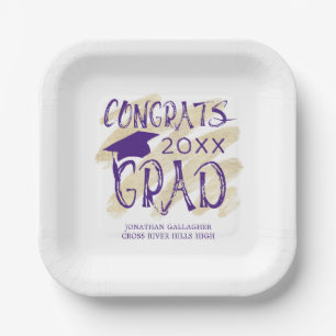 Moderne Abschluss Glückwunsch Grad Cap Custom Colo Pappteller