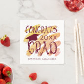 Moderne Abschluss Glückwunsch Grad Cap Custom Colo Serviette (Beispiel)