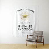 Moderne Abschluss Gold Cap mit Sternexplosion Wandteppich (Beispiel)