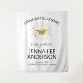 Moderne Abschluss Gold Cap mit Sternexplosion Wandteppich (Vorderseite)