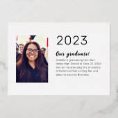 Moderne Abschluss Gold Foil Ankündigung (Rückseite)