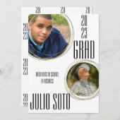 Moderne Abschluss Gold Foto Weiße Ankündigung (Vorne/Hinten)