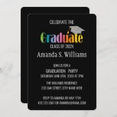 Moderne Abschluss Grad Cap Party Einladung (Vorne/Hinten)