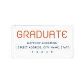 Moderne Abschluss Hochschulabsolventen Rücksendead Adressaufkleber (Vorne)