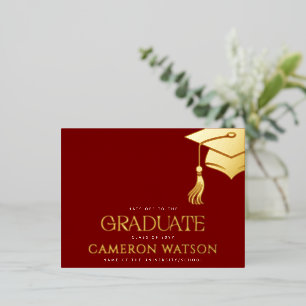 Moderne Abschluss-Hut-Tassel-Abschlussfolie-Postka Folien Feiertagspostkarte