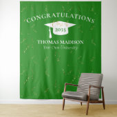 Moderne Abschluss Imitate Confetti Grün/Weiß Wandteppich (Beispiel)