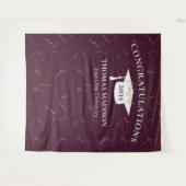 Moderne Abschluss Imitate Confetti Maroon/Weiß Wandteppich (Vorderseite (Horizontal))