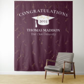 Moderne Abschluss Imitate Confetti Maroon/Weiß Wandteppich (Beispiel)