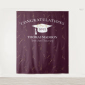 Moderne Abschluss Imitate Confetti Maroon/Weiß Wandteppich (Vorderseite)