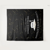 Moderne Abschluss Imitate Gold Confetti Schwarz/We Wandteppich (Vorderseite (Horizontal))