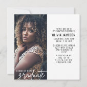 Moderne Abschluss-Kalligrafie | FOTO PARTY Einladung (Rückseite)