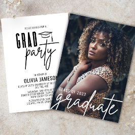 Moderne Abschluss-Kalligrafie | FOTO PARTY Einladung