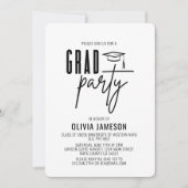 Moderne Abschluss-Kalligrafie | FOTO PARTY Einladung (Vorderseite)