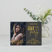 Moderne Abschluss-Kalligrafie | FOTO PARTY Folie Einladungspostkarte (Stehend vorne)