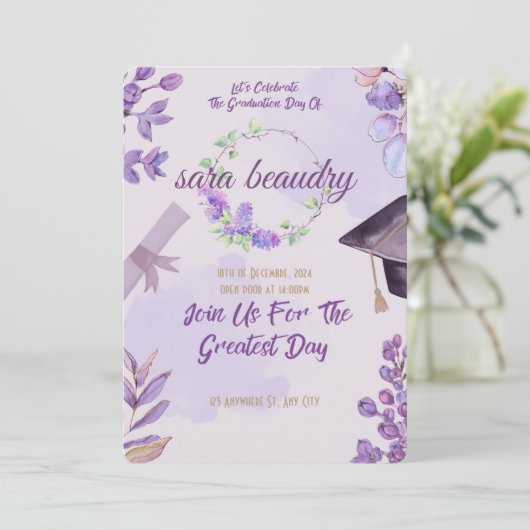 moderne Abschluss-Karte Einladung (Stehend Vorderseite)