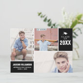 Moderne Abschluss-Klasse 20XX FotoCollage Einladung (Stehend Vorderseite)