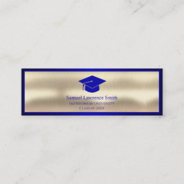 Moderne Abschluss-Klasse "Blue Gold einfügen" Mini Visitenkarte