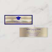 Moderne Abschluss-Klasse "Blue Gold einfügen"  Mini Visitenkarte (Vorne/Hinten)