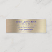 Moderne Abschluss-Klasse "Blue Gold einfügen"  Mini Visitenkarte (Rückseite)