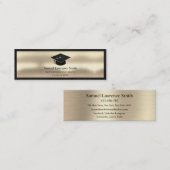 Moderne Abschluss-Klasse Einsetzen schwarzer Gold Mini Visitenkarte (Vorne/Hinten)