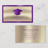 Moderne Abschluss-Klasse Student Lila Gold Visitenkarte (Vorne/Hinten)