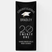 Moderne Abschluss-KLASSE VON 2021 Typografie Black Banner (Vertikal)