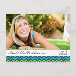 Moderne Abschluss-Klasse von 20XX Farbige Zickzack Einladungspostkarte