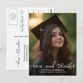 Moderne Abschluss Liebe und dank Script Foto Postkarte (Vorne/Hinten)