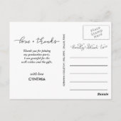 Moderne Abschluss Liebe und dank Script Foto Postkarte (Rückseite)