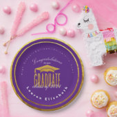 Moderne Abschluss-Lila- und Goldpapierplatte Pappteller (Party)